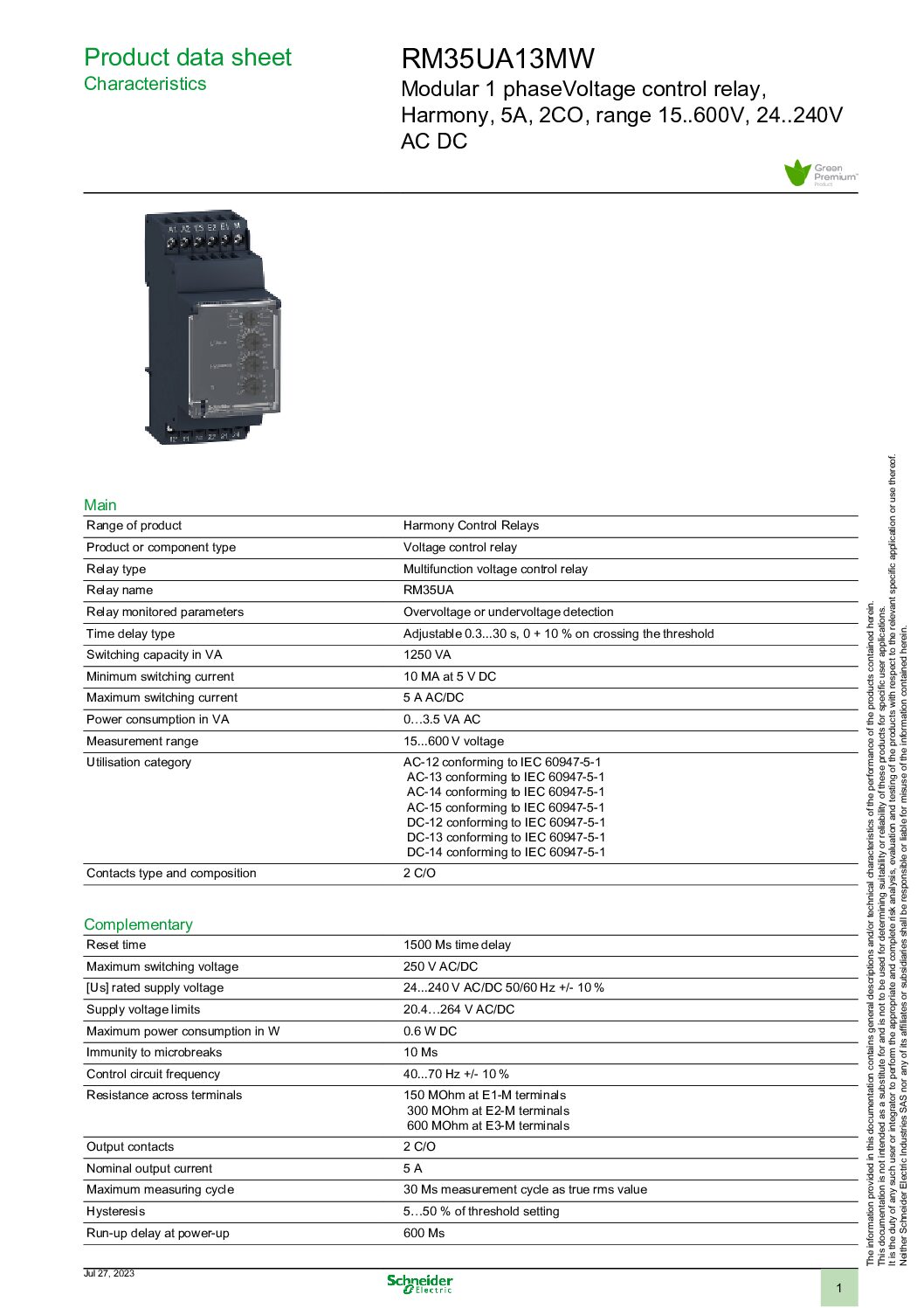 Gərginlik relesi RM35UA13 24V 5A IEC Schneider - Image 5
